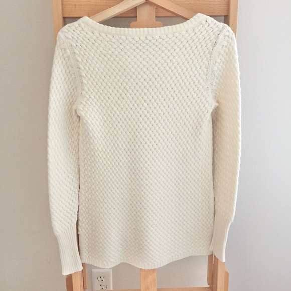Athleta Cream Ivory Wool Blend Honeycomb Sweater Tunic - Picture 4 of 13